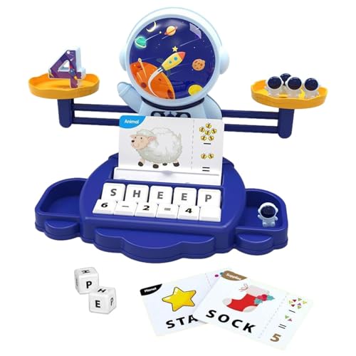 Lnhgh Balance-Mathe-Zählspielzeug, Astronauten-Waage-Spielzeug-Spiele, Tragbares digitales Balance-Spielzeug, frühpädagogisches Balance-Waage-Spielzeug für Kinder, Kleinkinder, Jungen und Mädchen von Lnhgh