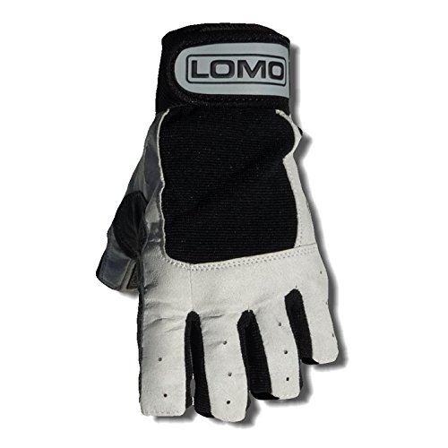 Lomo Halbfinger Segel-Handschuh., grau von Lomo