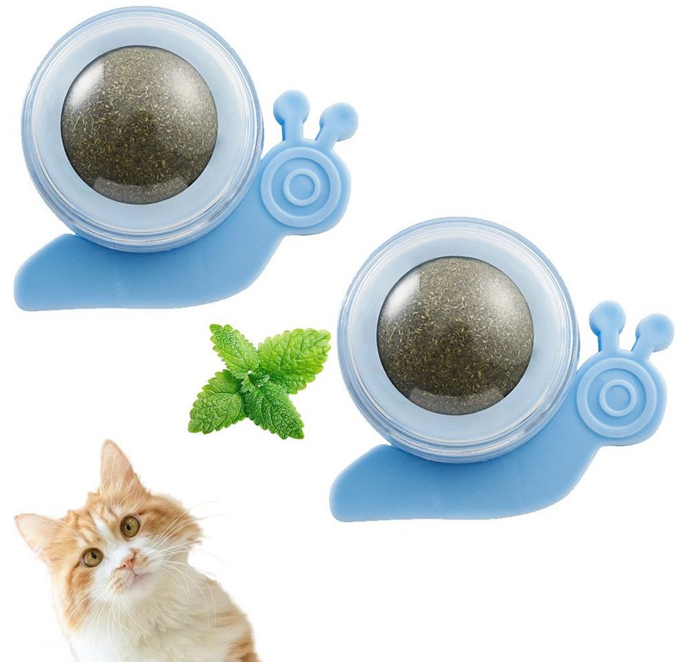 Lubgitsr Katzen-Futterspender 2 Stück Katzenminze Balls Spielzeug 360°Drehbare Katzenminze Ball von Lubgitsr