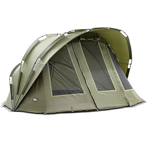 Lucx® Bobcat Angelzelt 2 Mann Bivvy Karpfenzelt 2 Personen Anglerzelt Carp Dome Fishing Tent Campingzelt von Lucx