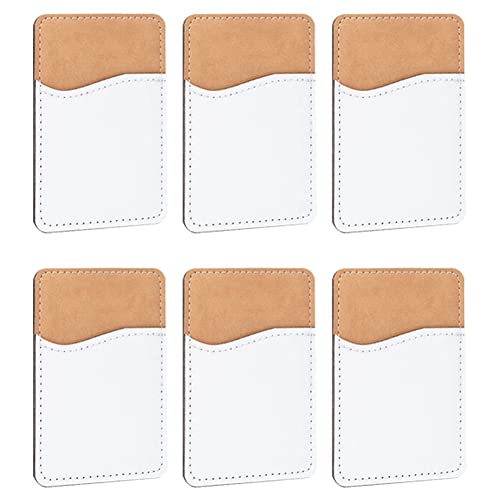 Lukasz 6 Stück Serie Sublimation Weiß Leder Mobile Brieftasche Tasche Kunststoff Halterung für Handy Karte Aufkleber Schutzhülle für Handy Brieftasche von Lukasz