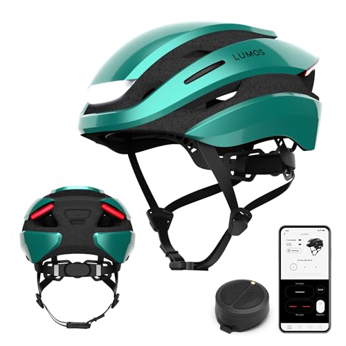 Lumos Ultra Smart-Helm | Fahrradhelm | Vorder- und Rücklicht (LED) | Blinker | Bremslichter | Bluetooth-Verbindung | Erwachsene: Herren, Damen (Aquamarine, Größe: M-L) von Lumos