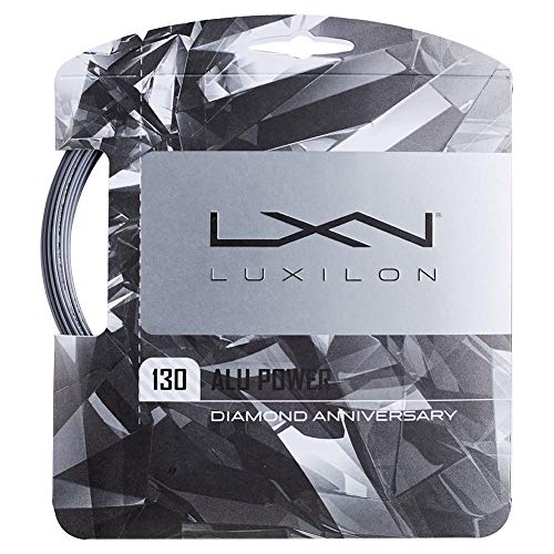 Luxilon Unisex – Erwachsene Alu Power 130 60Y Diamond Saitenset-Silber Tennis-Saite von Luxilon