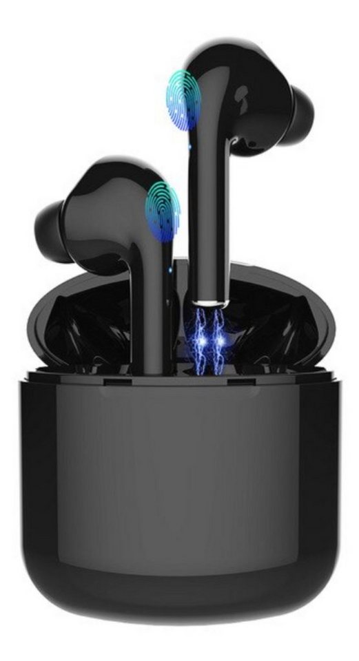 M2-Tec I9x Schwarz Bluetooth-Kopfhörer (Musik hören, telefonieren, Bluetooth, inkl. Ladebox, Spritzwassergeschützt) von M2-Tec