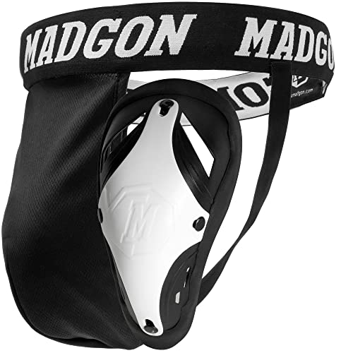 MADGON Premium Tiefschutz Herren Kampfsport, Suspensorium mit Bester Passform und elastischem Hüftband von MADGON