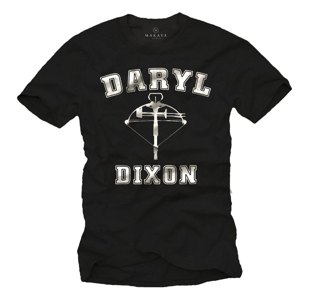 MAKAYA T-Shirt Herren Daryl Dixon Walking Zombie Hunter Dead mit Druck, aus Baumwolle von MAKAYA