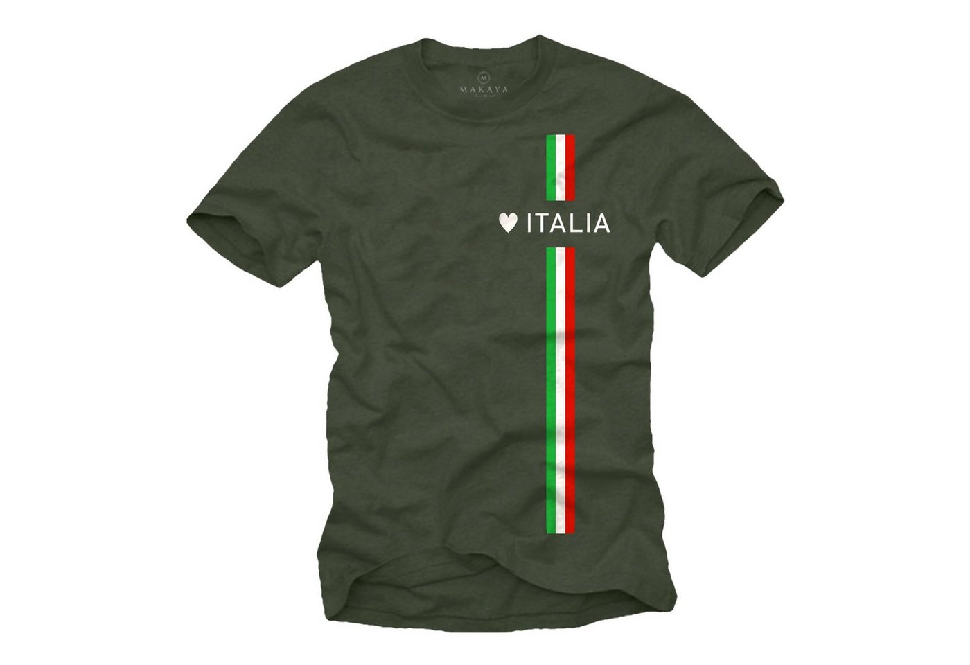 MAKAYA T-Shirt Herren Italia Herz Italienische Flagge Fahne Fußball Trikot Italien Jungs, Männer von MAKAYA