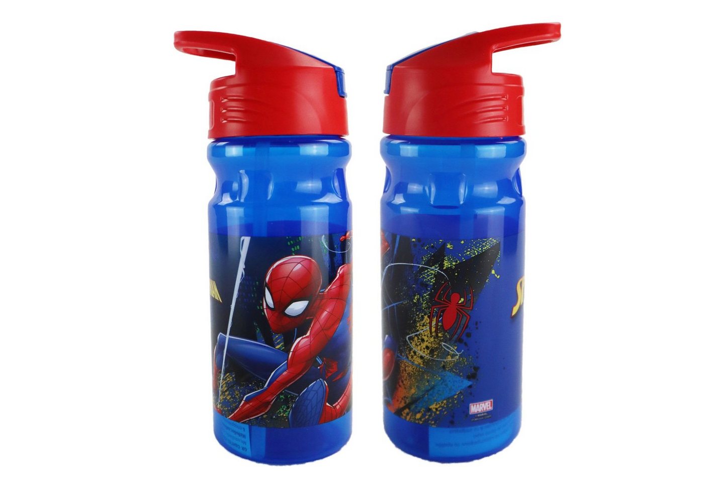 MARVEL Trinkflasche Marvel Spiderman Wasserflasche, Flasche mit Trinkhalm und Tragegriff 500 ml von MARVEL
