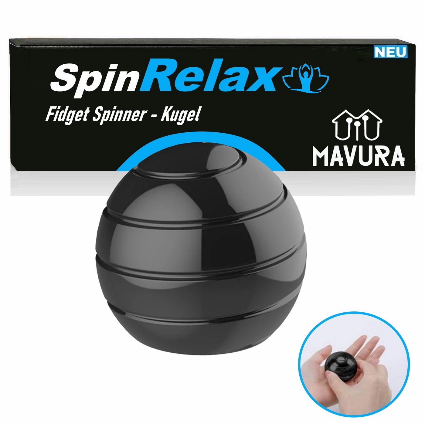 MAVURA Lernspielzeug SpinRelax Kinetic Spinning Ball Schreibtischspielzeug Metal, Spinner Fidget Stressball Stress Abbau Anti Angst von MAVURA