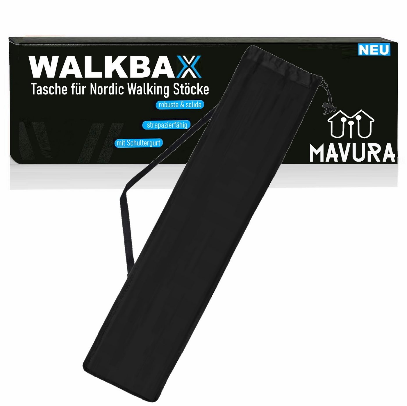 MAVURA Tragetasche WALKBAX Tasche für Nordic Walking Stöcke Trekkingstock Beutel faltbar, Wanderstöcke Tragetasche Stocktasche Nylon von MAVURA