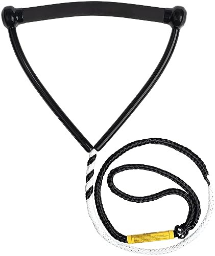 Mesle Wasserskihantel Pro Slalom, Monoski-Wettkampfhantel, 12'-13' Gummi-Griff, Durchmesser 27 mm, schwarz weiß von Mesle