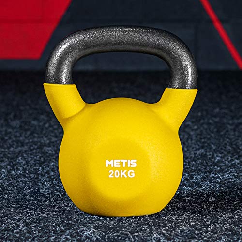 METIS Neopren Kettlebell - von 4kg bis zu 20kg | Training für Zuhause & Fitness verbessern | Gewichte Werden separat verkauft oder als komplettes Set (20kg) von METIS