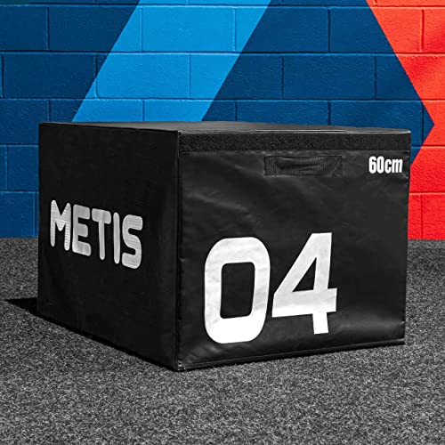 METIS Plyo Box Set | Stapelbare Plyo Boxen - Heimtraining & im Fitnessstudio | Hochwertige Soft Foam Jump Box | 15cm/30cm/45cm/60cm/Set von 4 (Schwarz (60 cm)) von METIS