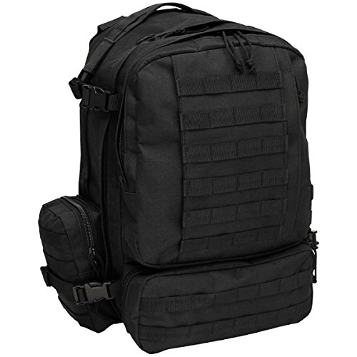 MFH Italienischer Rucksack Tactical Modular 45 l Daypack Outdoor Backpack (Schwarz) von MFH