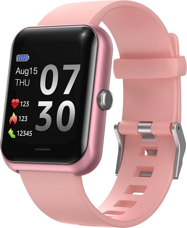 MICGIGI Smartwatch (1,3 Zoll, Andriod iOS), Großbildschirm Fitness Uhr Pulsuhren Fitness Tracker mit 8 Sportmodi von MICGIGI