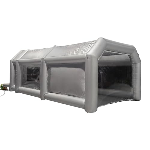 Aufblasbare Lackierkabine Zelt, Extra Groß Zusammenklappbares Lackierkabine Zelt Spray Booth Campingzelt,- Luftfiltersystem für sicheres Arbeiten - Transparente Fenster für gute Beleuchtung (8x4,5x3m) von MIKIYUEER