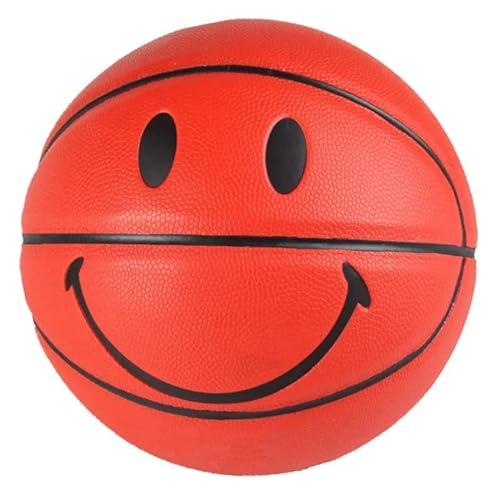 MINDCOLLISION 5/6/7 Smile Basketball, PU -Basketball für Frauen, gutes Dribbeln und Schießgefühl, Geburtstagsgeschenk, geeignet für den Gebrauch in Innen- und Außenbereich.,Rot,No.5 von MINDCOLLISION