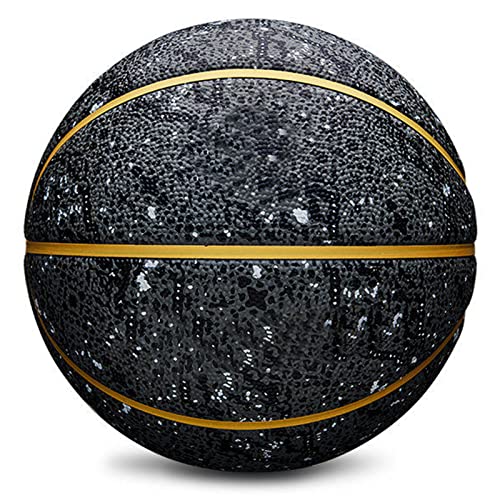 MINDCOLLISION Basketball-Größe 7, Schwarz und Gold, hartnäckiges feuchtigkeitsabsorbierendes weiches Leder, geeignet für den Innen- und Outdoor-Training und -Konconing von MINDCOLLISION