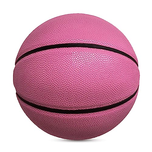 MINDCOLLISION Größe 5/6/7 einfarbiger Basketball, kein Standard rutschfest, verschleißfest, geeignet für Indoor- und Outdoor-Kinderbasketball für Frauen und Erwachsene,Rosa,No. 7 von MINDCOLLISION