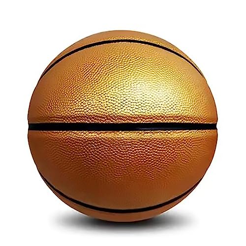 MINDCOLLISION Größe 5/6/7 einfarbiger Basketball, kein Standard rutschfest, verschleißfest, geeignet für Indoor- und Outdoor-Kinderbasketball für Frauen und Erwachsene,Gold,No. 5 von MINDCOLLISION