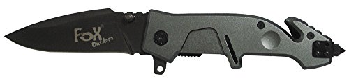 MM Unisex – Erwachsene MFH-Fox Knife-Klappmesser Einhand, Gurtschneider schwarz-45501, schwarz, M von MM