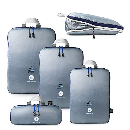 MNT10 Packtaschen mit Kompression I Packwürfel für Rucksack, Kofferorganizer I Kompressionsbeutel für den Koffer I Kleidertaschen als Backpacker Zubehör auf Reisen | Packing Cubes (1x M) von MNT10
