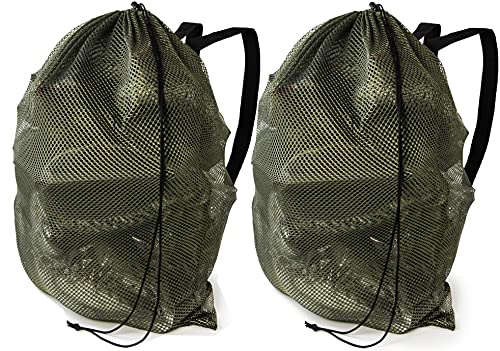 MOPHOEXII Jagdtaschen Mesh 2er Pack Ente Ködertasche für Gans Truthahn Jagd Wasservögel Rucksack Armee Grün Lockvogel Tasche mit 2 Schultergurten (Armeegrün-2 Packungen) von MOPHOEXII
