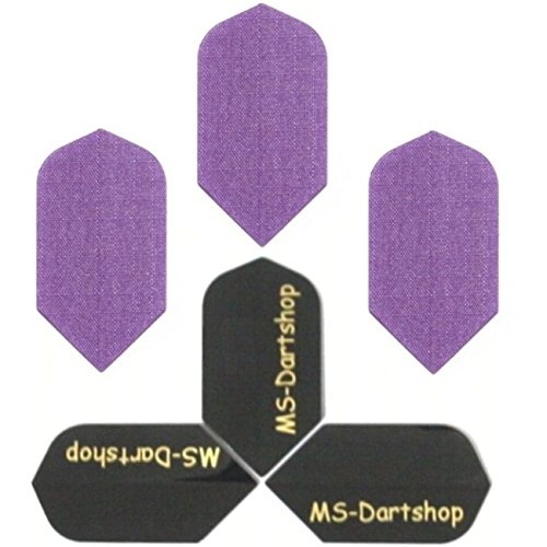 MS-DARTSHOP Dart-Flights Nylon Slim, 3 Sätze = 9 Stück, incl. 1 Satz MS-DARTSHOP Flights (Lila) von MS-DARTSHOP