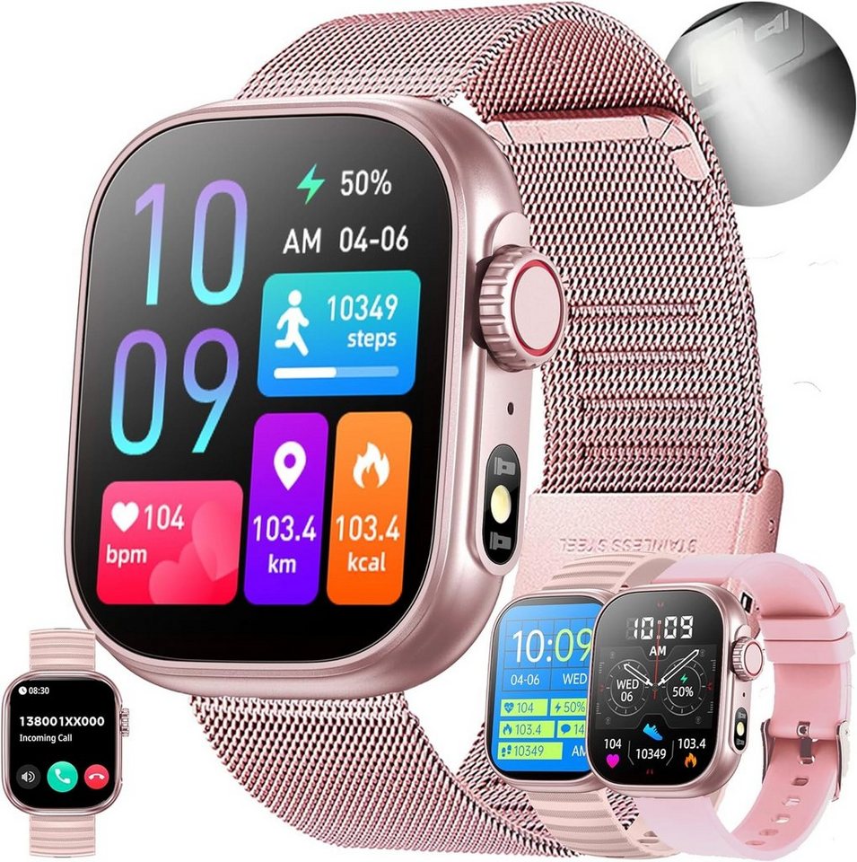 MYSHUN Smartwatch (2,01 Zoll, Android, iOS), mit IP68 Wasserdicht Sportuhr Aktivitätstracker SpO2, 123 Sportmodi von MYSHUN