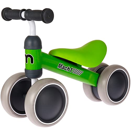 Mach1 Mini Kinder Kleinkinder Laufrad | von 1-3 Jahre | 4 weiche leise Räder | Lauflernrad Kinderlaufrad Rutscher (Apfelgrün) von Mach1