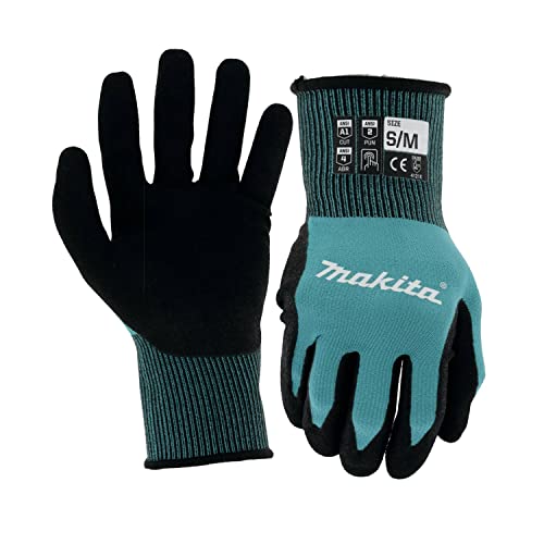 Makita T-04117 FitKnit™ Cut Level 1 Nitril-Beschichtung, getauchte Handschuhe, Größe S/M von Makita