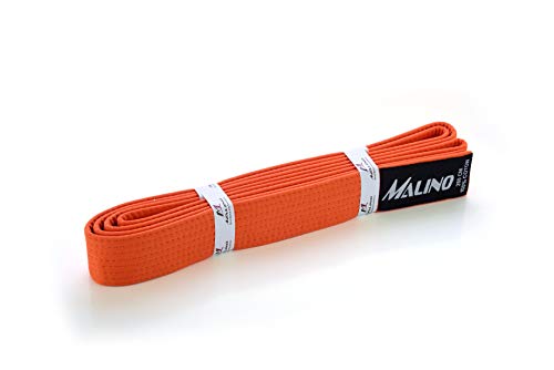 Malino Karate-Gürtel, einfarbig, 100 % Baumwolle, 4,2 cm, Orange, 230 cm von Malino