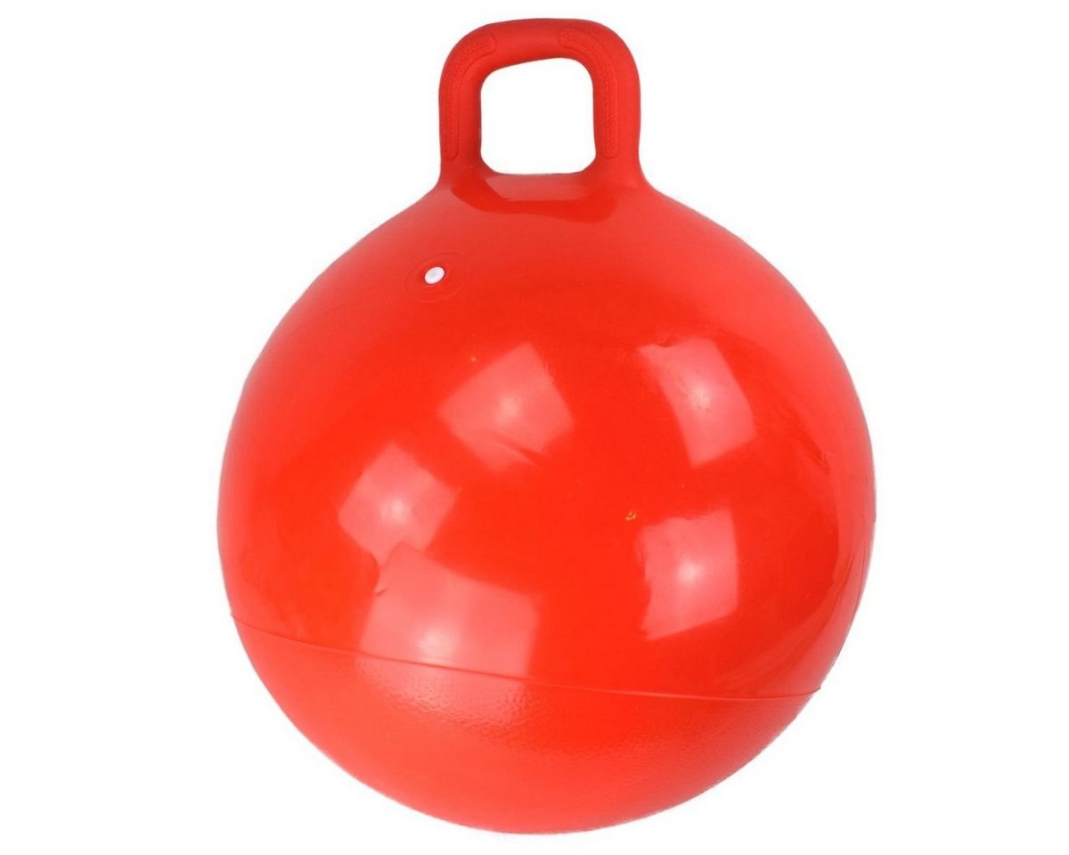 Marabellas Shop Hüpfspielzeug Springball 60cm mit Griff gelb oder rot Gymnastikball Kinder Hüpfball, rutschhemmende Unterseite von Marabellas Shop