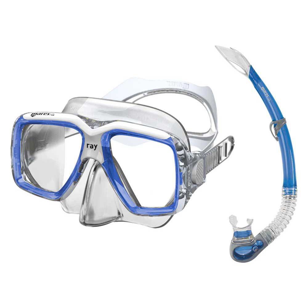 Mares Aquazone Ray Mask And Snorkel Mesh Bag Set Weiß,Blau von Mares Aquazone