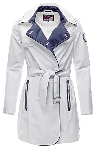 marinepool Damen Norma Trench Coat Women Jacke, White, XS von marinepool