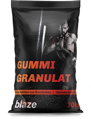 Blaze® Premium Gummigranulat 30 kg SBR EPDM ca. 50 L Volumen Füllmaterial für Boxsack Boxbirne Wandschlagkissen Makiwara Maisbirne Boxbirne Schlagbirne (1,17€ / kg) von Martenbrown