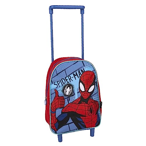 Marvel Spiderman Rucksack mit Rollen, Spiderman Design Schultasche, Kinder-Trolley-Rucksack, Reiserucksack, Geschenk für Kinder von Marvel