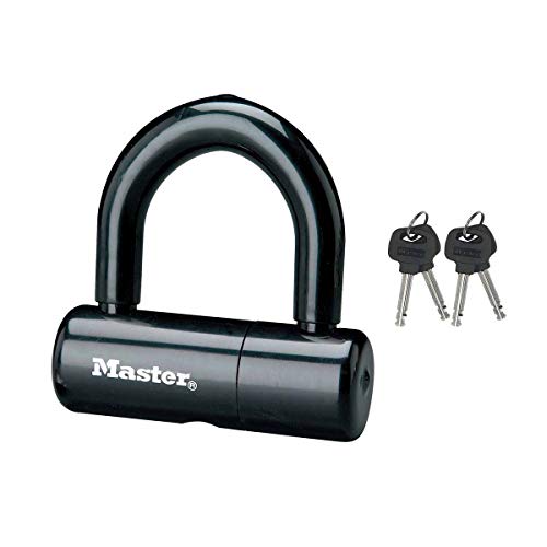 Master Lock 8118EURDPS Mini-Bügelschloss aus gehärtetem Stahl für Fahrrad und Motorrad, 9,0 x 4,0 cm von Master Lock