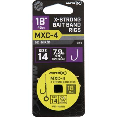 Matrix Mxc-4 Size 14 Barbless 0.20mm 18" 45cm X-Strong Bait Band 8Pcs von Matrix