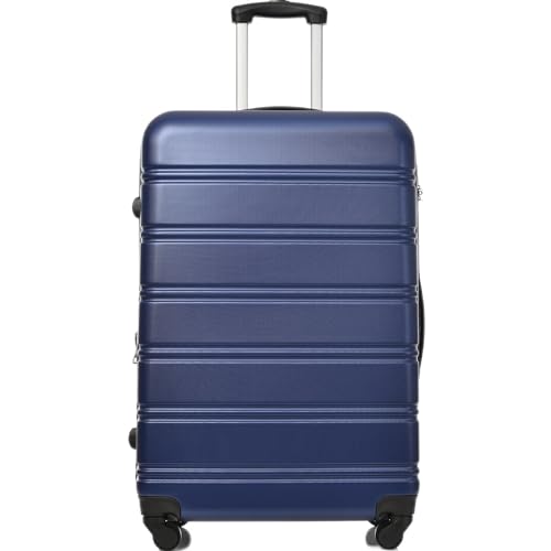 Merax Koffer Trolley Koffer, ABS Hartschalen, Gepäck, leicht Reisekoffer, Handgepäck, erweiterbar, 4 Rollen, Kombinationsschloss, XL-74,5 * 50,5 * 31,5 cm, Blau von Merax