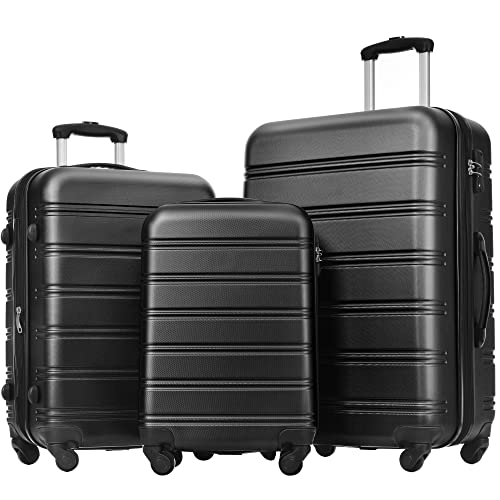 Merax erweiterbare Koffer-Sets mit TSA-Schlössern, 3-teiliges leichtes Koffer-Set von Merax
