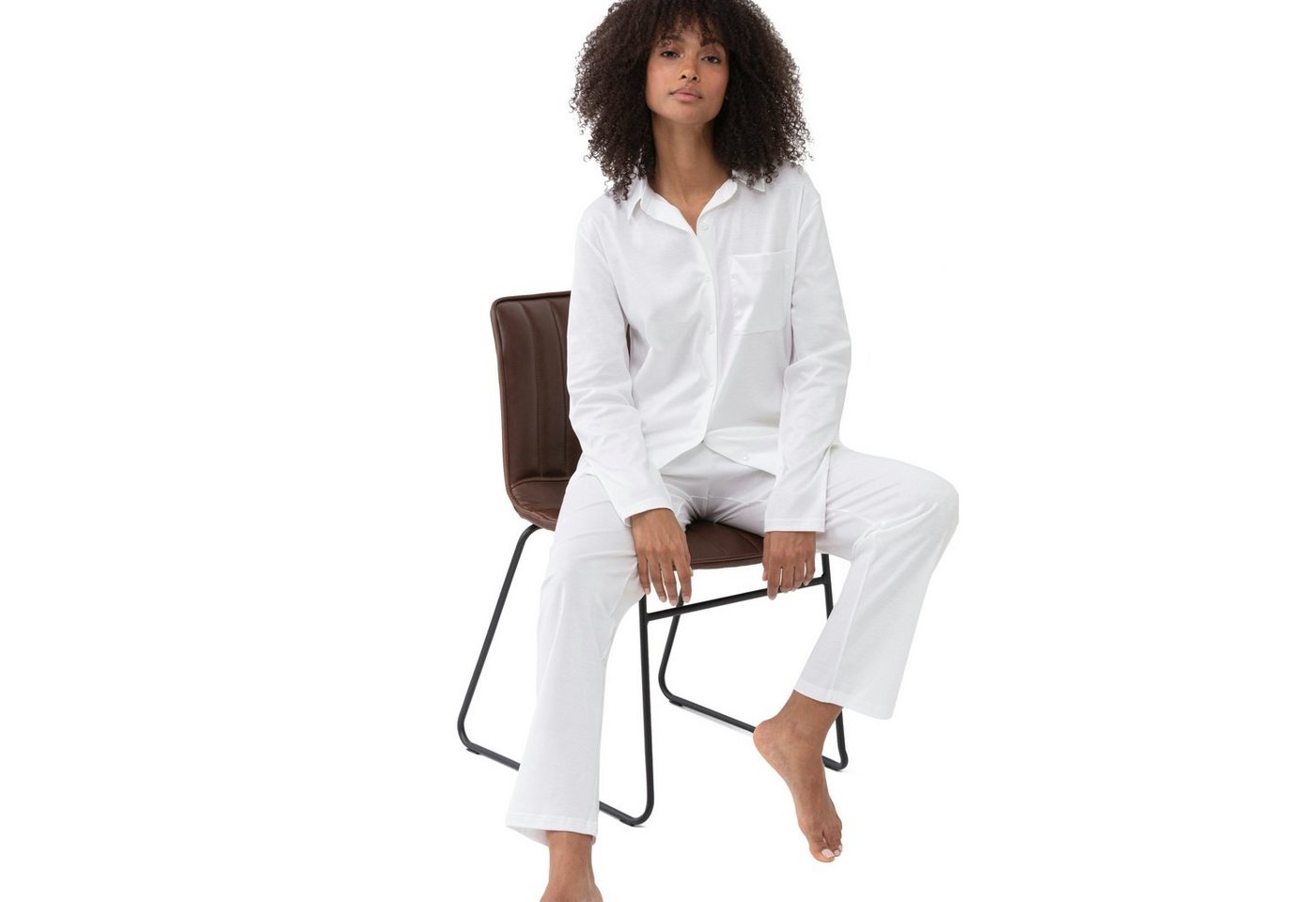 Mey Yogahose Damen Schlafanzughose lang Komfortbund Sleepsation aus Bio-Baumwolle von Mey