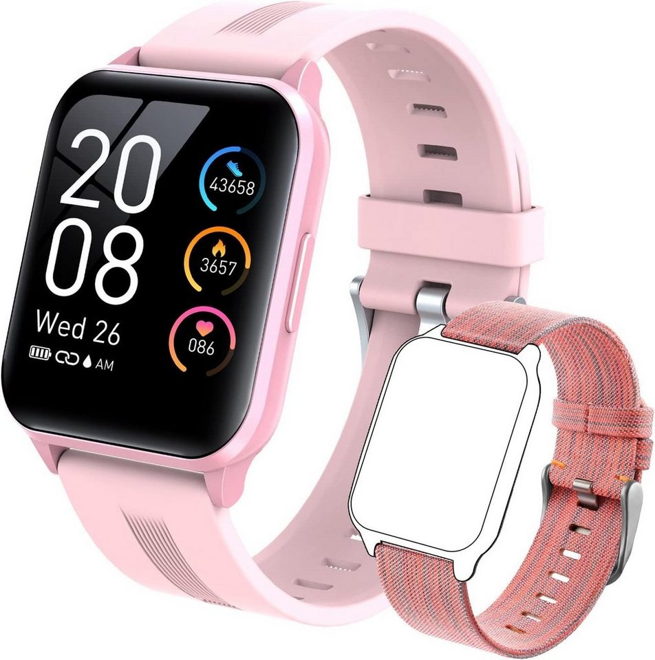 MicLee Smartwatch (1,69 Zoll, Android iOS), Fitnessuhr Pulsmesser Wasserdicht Armbanduhr Sportuhr Schrittzähler von MicLee