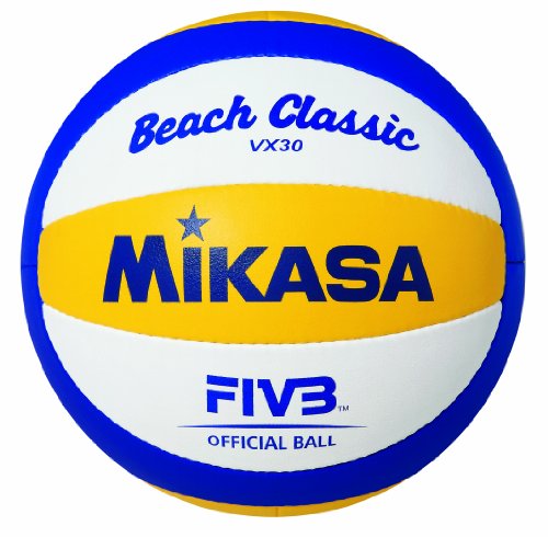 Mikasa Sports Unisex – Erwachsene strand klassisk Vx 30 Beachvolleyball, Blau / Gelb Weiß, 5 EU von Mikasa