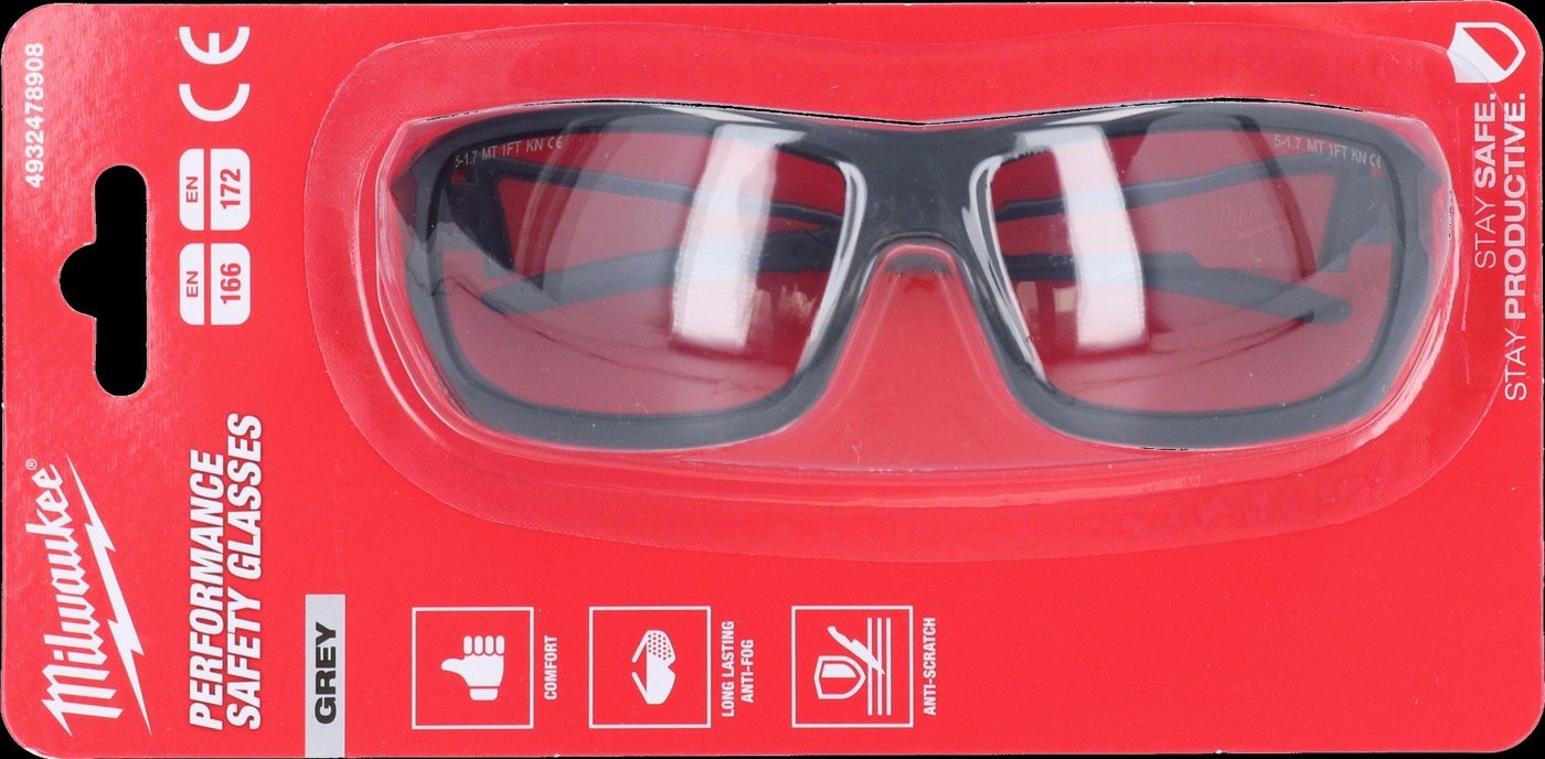 Milwaukee Arbeitsschutzbrille Performance Safety Glasses (4932478908) grau getönte Ausführung von Milwaukee