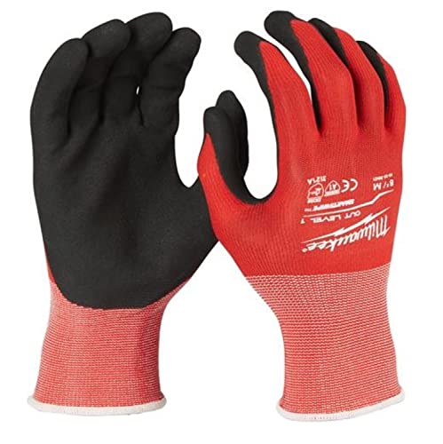Milwaukee Unisex 4932471616 Work Gloves Cut Protection Class 1 Pack of 12 Cut Level Gloves XL 10, red and black, XL (6er Pack) EU von Milwaukee