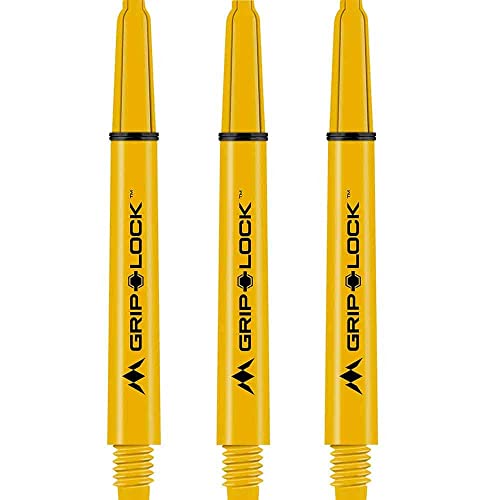 Mission Darts S1079 GripLock Durable Nylon Shafts | Medium Dart Stems | Yellow von Mission Darts