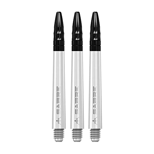 Mission Darts Sabre Shafts | Durable Polycarbonate Stems with Black Aluminium Top | 1 Set of 3 Shafts | White | Medium (S1554) von Mission Darts