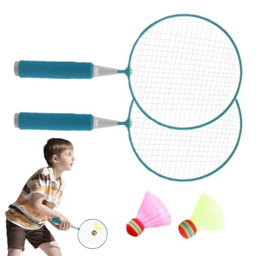 Missmisq Badmintonschläger,Kinder-Badmintonschläger - Badmintonschläger für Kinder, Legierungsrahmen, 2 Nylon-Federbälle | Ultraleichtes Schlägerübungstraining für professionelle Anfänger von Missmisq