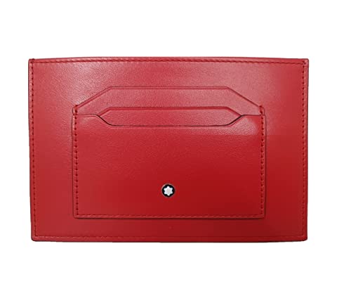 Montblanc Kartenetui 6cc aus Leder in der Farbe Rot, Maße: 15cm x 10cm x 0,5cm, 129909 von Montblanc